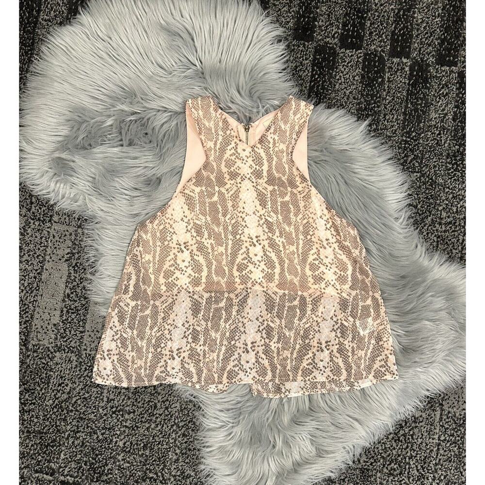 Dance & Marvel Cropped Sheer Faux‎ Snake Skin Pattern Tank Top Size S